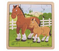 Bigjigs Toys Puzzle - Pferd mit Fohlen / ab 2 Jahren