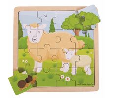 Bigjigs Toys Puzzle - Schaf mit Lamm / ab 2 Jahren