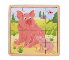 Bigjigs Toys Puzzle - Schweinchen mit Ferkel / ab 2 Jahren