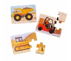 Bigjigs Toys Puzzle 3in1 Baumaschinen / ab 2 Jahren