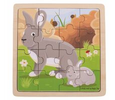 Bigjigs Toys Puzzle Hase mit Hase / ab 2 Jahren
