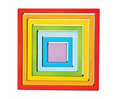 Bigjigs Baby faltbare Regenbogenquadrate aus Holz / ab 1 Jahr