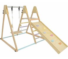 2Kids Toys Holzspielset mit Rutsche / Maße: 122x110x115 cm / ab 18 Monaten