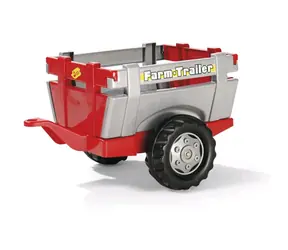 Rollytoys 1-Achs-Traktoranhänger „Farm Trailer“ - silber-rot / ab 3 Jahren 