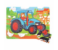 Bigjigs Toys Holzpuzzle Traktor (9 Teile) / ab 2 Jahren