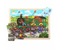 Bigjigs Toys Holzpuzzle Zug (24 Teile) / ab 3 Jahren