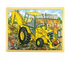 Bigjigs Toys Holzpuzzle Bagger (24 Teile) / ab 3 Jahren