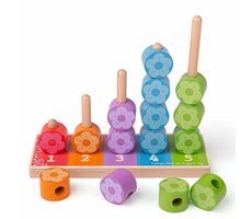 Bigjigs Baby Anstecken mit bunten Blumen / ab 1 Jahr