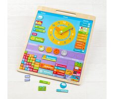 Bigjigs Toys Englischer Magnetkalender mit Uhr / ab 3 Jahren