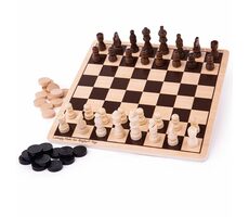 Bigjigs Toys Holzschach und Dame / ab 3 Jahren