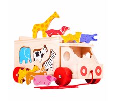 Bigjigs Toys Holzauto mit Tieren / ab 3 Jahren