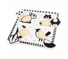 Bigjigs Toys Holzeinsatzpuzzle schwarz-weiße Formen 2 / ab 10 Monaten