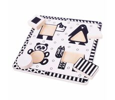 Bigjigs Toys Holzeinsatzpuzzle schwarz-weiße Formen 1 / ab 10 Monaten