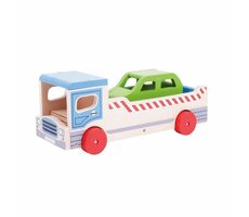 Bigjigs Toys Abschleppwagen aus Holz mit Pkw / ab 3 Jahren