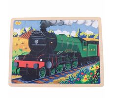 Bigjigs Toys Holzpuzzle historischer Zug Flying Scotsman / 35 Teile / ab 3 Jahren