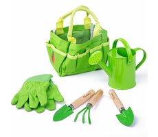 Bigjigs Toys Gartenwerkzeug-Set in Leinentasche grün / ab 3 Jahren