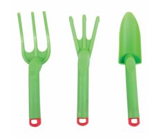 Bigjigs Toys Gartenwerkzeug-Set Kunststoff grün 3-tlg. / ab 3 Jahren