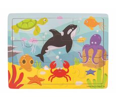 Bigjigs Toys Holzpuzzle Meereswelt / 9 Teile / ab 2 Jahren