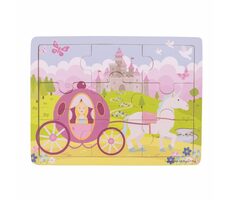 Bigjigs Toys Holzpuzzle Prinzessin mit Kutsche / 9 Teile / ab 2 Jahren