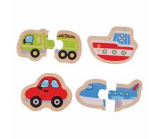 Bigjigs Toys Easy Puzzle Fahrzeuge / 8 Teile / ab 12 Monaten