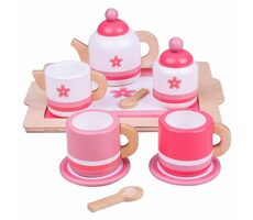 Bigjigs Toys Teeservice aus Holz rosa / ab 3 Jahren