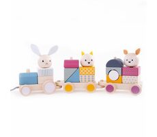 Bigjigs Baby Holzeisenbahn mit Tieren / ab 12 Monaten