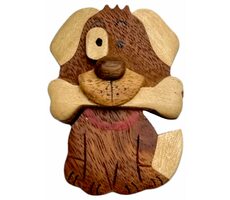 2Kids Toys Großer Holzmagnet Hund mit Knochen
