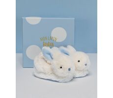 Doudou Geschenkset - Stiefelset mit Rasseln Kaninchen blau 0-6 Monate