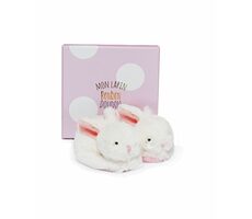 Doudou Geschenkset - Stiefelset mit Rasseln Kaninchen rosa 0-6 Monate
