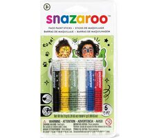 SNAZAROO Gesichts- und Körperfarben-Set in Regenbogenstiften 6 Stück / ab 3 Jahren 