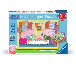 Ravensburger - Puzzle - Peppa Pig auf einer Party / 2x12 Teile / ab 3 Jahren