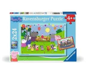 Ravensburger - Puzzle - Peppa Pig auf einer Party / 2x24 Teile / ab 4 Jahren