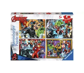 Ravensburger Avengers: Superhelden - 4x100 Teile / ab 5 Jahren