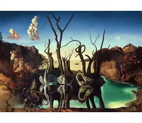 Ravensburger Salvador Dalí: Schwäne spiegeln sich wie Elefanten im Wasser / 1000 Teile / ab 14 Jahren