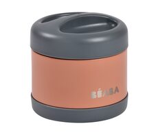 Beaba Thermoskanne für Lebensmittel, 500 ml, Mineralgrau/Terrakotta