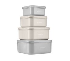 KikkaBoo Set mit 4 Snackboxen Kitty Cat Grey