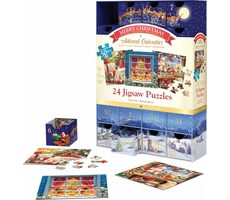 EUROGRAPHICS Puzzle-Adventskalender: Frohe Weihnachten / 24x50 Teile / ab 6 Jahren