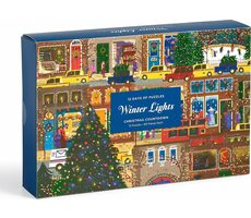 Galison Puzzle-Adventskalender für 12 Tage Joe Laforme: Winterlichter / 12x80 Teile