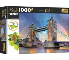 Trefl - Puzzle - 2in1 Tower Bridge, London mit Sortierer / 1000 Teile / 68,3 x 48 cm / ab 12 Jahren