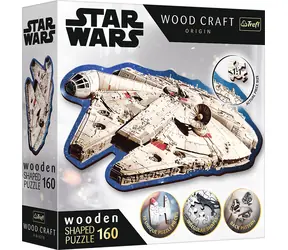 Trefl Wood Craft Origin - Puzzle - Star Wars: Millennium Falcon / 160 Teile / 24,4 x 21,3 cm / Alter 9+
