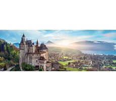 Trefl - Puzzle - Panoramapuzzle Schloss Menthon, Frankreich / 1000 Teile / 97 x 34 cm / Alter 12+