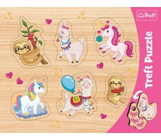 Trefl - Puzzle - Einlage: Einhörner, Lamas und Faultiere / 37 x 29 cm / ab 3 Jahren