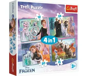 Trefl - Puzzle - Ice Kingdom: Wonderful World 4 in 1 / 12|15|20|24 Teile / 28,5 x 20,5 cm / Alter 3+
