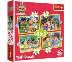 Trefl - Puzzle - Cocomelon: Meet 4in1 / 12|15|20|24 Teile / 28,5 x 20,5 cm / ab 3 Jahren