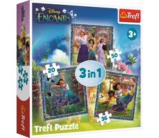 Trefl - Puzzle - Encanto: Figuren 3 in 1 / 20|26|50 Teile / 20 x 19,5 cm / Alter 3+