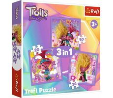 Trefl - Puzzle - Trolls 3: Meet the Trolls 3in1 / 20|26|50 Teile / 20 x 19,5 cm / ab 3 Jahren