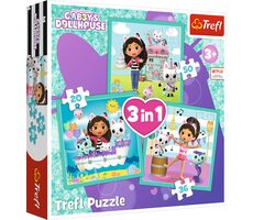 Trefl - Puzzle - Gábinas magisches Haus: Gábinas Aktivitäten 3 in 1 / 20|26|50 Teile / 20 x 19,5 cm / Alter 3+