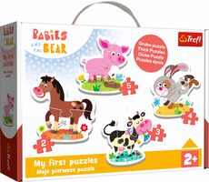 Trefl - Puzzle - Babypuzzle: Auf dem Bauernhof 4 in 1 / 2|3|4|5 Teile / Alter 2+
