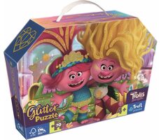 Trefl - Puzzle - Sparkling Glitter Puzzle im Koffer Trolls 3 / 70 Teile / 41 x 27,5 cm / Alter 4+
