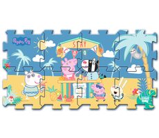 Trefl - Puzzle - Schaumstoffpuzzle Peppa Pig: Sommerferien / 117 x 60 cm / 28,5 x 28,5 cm / ab 2 Jahren